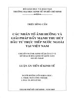 (Luận văn thạc sĩ) các nhân tố ảnh hưởng và giải pháp đẩy mạnh thu hút đầu tư trực tiếp nước ngoài tại việt nam 