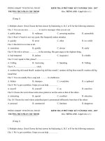 Tải Đề kiểm tra 15 phút môn Tiếng Anh lớp 8 trường THCS Phan Chu Trinh, Buôn Ma Thuột năm học 2016 - 2017 - Ôn tập Tiếng Anh lớp 8