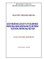 (Luận văn thạc sĩ) quản trị rủi ro lãi suất và tỷ giá hối đoái trong hoạt động kinh doanh của hệ thống ngân hàng thương mại việt nam 