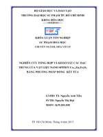 Nghiên cứu tổng hợp và khảo sát các đặc trưng của vật liệu nano spinen co1 xznxfe2o4 bằng phương pháp đồng kết tủa  