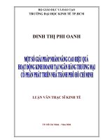 (Luận văn thạc sĩ) một số giải pháp nhằm nâng cao hiệu quả hoạt động kinh doanh tại ngân hàng thương mại cổ phần phát triển nhà thành phố hồ chí minh 