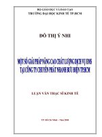 (Luận văn thạc sĩ) một số giải pháp nâng cao chất lượng dịch vụ EMS tại công ty chuyển phát nhanh bưu điện TP HCM 