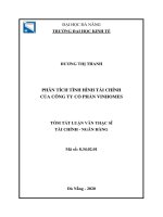 Phân tích tình hình tài chính tại công ty cô phần vinhomes 