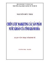 (Luận văn thạc sĩ) chiến lược marketing các sản phẩm nước khoáng của tỉnh khánh hòa 