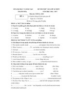 Tải Đề thi thử tuyển sinh vào lớp 10 môn Tiếng Anh Sở GD-ĐT Thanh Hóa năm học 2016 - 2017 (Lần 6) - Đề thi thử vào lớp 10 tháng 5 năm 2016 môn tiếng Anh