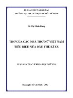 Thơ của các nhà thơ nữ việt nam tiêu biểu nửa đầu thế kỉ xx  