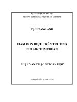 Hàm đơn điệu trên trường phi archimedean  