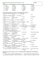 Tải Đề thi thử vào lớp 10 môn tiếng Anh năm học 2017 - 2018 - Đề 8 - Đề thi tuyển sinh vào lớp 10 môn Anh năm 2017