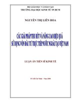 (Luận văn thạc sĩ) các giải pháp thu hút và nâng cao hiệu quả sử dụng vốn đầu tư trực tiếp nước ngoài tại việt nam 