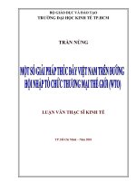 (Luận văn thạc sĩ) một số giải pháp thúc đẩy việt nam trên đường hội nhập tổ chức thương mại thế giới (WTO) 