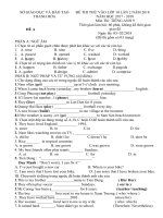 Tải Đề thi thử vào lớp 10 môn Tiếng Anh (Đề A) sở GD&ĐT Thanh Hóa năm học 2017-2018 (lần 2) - Đề ôn thi vào lớp 10 môn tiếng Anh