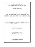 (Luận văn thạc sĩ) một số giải pháp nhằm mở rộng thị trường dệt may việt nam đến năm 2010 