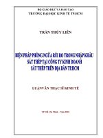 (Luận văn thạc sĩ) biện pháp phòng ngừa rủi ro trong nhập khẩu sắt thép tại công ty kinh doanh sắt thép trên địa bàn TP HCM 