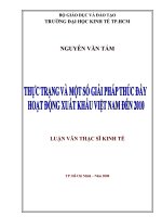(Luận văn thạc sĩ) thực trạng và một số giải pháp thúc đẩy hoạt động xuất khẩu việt nam đến 2010 