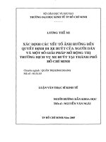 (Luận văn thạc sĩ) xác định các yếu tố ảnh hưởng đến quyết định đi xe buýt của người dân và một số giải pháp mở rộng thị trường dịch vụ xe buýt tại thành phố hồ chí minh 