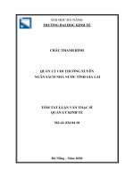 Quản lý chi thường xuyên ngân sách nhà nƣớc tại tỉnh gia lai 