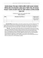 PHÂN ĐOẠN TÍN HIỆU (TRÊN MIỀN THỜI GIAN) THÀNH TIẾNG NÓI VÀ KHOẢNG LẶNG DỰA TRÊN VIỆC áp DỤNG THUẬT TOÁN CHUẨN HOÁ VÀ TÍNH NĂNG LƯƠNG NGẮN HẠN STE(10 điểm))