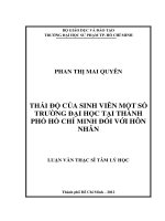 Thái độ của sinh viên một số trường đại học tại thành phố hồ chí minh đối với hôn nhân  