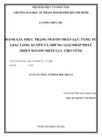 Đánh giá thực trạng nguồn nhân lực vùng tứ giác long xuyên và những giải pháp phát triển nguồn nhân lực cho vùng  