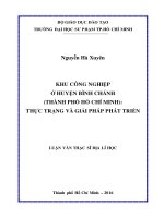 Khu công nghiệp ở huyện bình chánh (thành phố hồ chí minh) thực trạng và giải pháp phát triển  