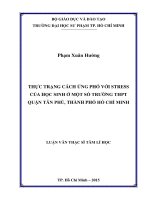 Thực trạng cách ứng phó với stress của học sinh ở một số trường thpt quận tân phú, thành phố hồ chí minh  