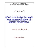(Luận văn thạc sĩ) những giải pháp tài chính cơ bản  đổi mới doanh nghiệp nhà nước theo cơ chế kinh tế thị trường ở việt nam 