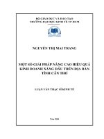 (Luận văn thạc sĩ) một số giải pháp nâng cao hiệu quả kinh doanh xăng dầu trên địa bàn tỉnh cần thơ 
