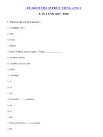 Tải Đề kiểm tra 45 phút học kì 1 môn tiếng Anh lớp 6 - Đề kiểm tra tiếng Anh 6 mới có đáp án