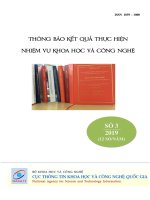Thông báo kết quả thực hiện nhiệm vụ Khoa học và công nghệ - Số 3/2019