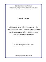 Hứng thú học môn tiếng anh của sinh viên các khoa không chuyên anh trường đại học dân lập văn lang thành phố hồ chí minh  