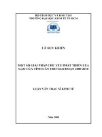 (Luận văn thạc sĩ) giải pháp phát triển sản xuất lúa gạo tỉnh cần thơ 2001 2010 