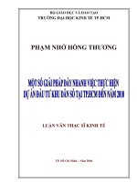 (Luận văn thạc sĩ) một số giải pháp đẩy nhanh việc thực hiện dự án đầu tư khu dân cư tại TP HCM đến năm 2010 