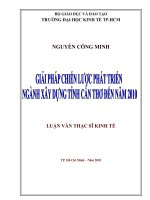 (Luận văn thạc sĩ) giải pháp chiến lượng phát triển ngành xây dựng tỉnh cần thơ đến năm 2010 