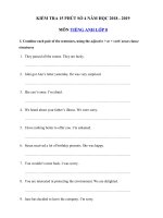 Tải Đề kiểm tra 15 phút số 4 môn Tiếng Anh lớp 8 năm học 2018 - 2019 - Bài kiểm tra Tiếng Anh lớp 8 có đáp án