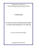 Kỹ năng xây dựng kế hoạch giáo dục cá nhân cho trẻ khuyết tật trí tuệ  