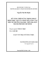 Kỹ năng thích ứng của sinh viên năm 1 trong hoạt động học tập tại một số trường đại học trên địa bàn thành phố hồ chí minh  