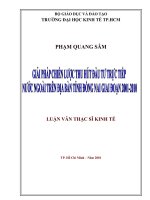 (Luận văn thạc sĩ) giải pháp chiến lược thu hút đầu tư trực tiếp nước ngoài trên địa bàn tỉnh đồng nai giai đoạn 2001 2010 