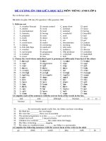 Tải Đề cương ôn thi giữa học kì 2 môn tiếng Anh lớp 6 có đáp án - Bài tập ôn thi giữa học kỳ 2 môn tiếng Anh lớp 6 có đáp án