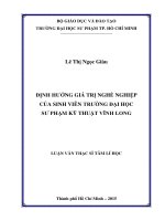 Định hướng giá trị nghề nghiệp của sinh viên trường đại học sư phạm kỹ thuật vĩnh long  