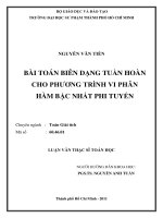 Bài toán biên dạng tuần hoàn cho phương trình vi phân hàm bậc nhất phi tuyến  