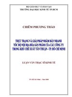 (Luận văn thạc sĩ) thực trạng và giải pháp nhằm đẩy nhanh tốc độ nội địa hóa sản phẩm của các công ty trong khu chế xuất tân thuận  tp  hồ chí minh 