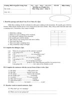 Tải Đề kiểm tra 1 tiết lần 4 học kì 2 môn tiếng Anh lớp 6 trường THCS Nguyễn Trung Trực năm 2016 - Ôn thi học kì 2 lớp 6 môn tiếng Anh