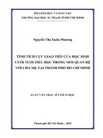 Tính tích cực giao tiếp của học sinh cuối tuổi tiểu học trong mối quan hệ với cha mẹ tại thành phố hồ chí minh  