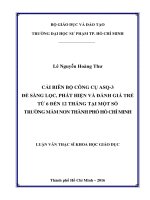 Cải thiện bộ công cụ asq 3 để sàng lọc, phát hiện và đánh giá trẻ từ 6 đến 12 tháng tại một số trường mầm non thành phố hồ chí minh    