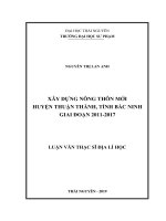 Xây dựng nông thôn mới huyện Thuận Thành, tỉnh Bắc Ninh giai đoạn 2011-2017