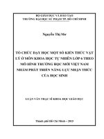 Tổ chức dạy học một số kiến thức vật lý ở môn khoa học tự nhiên lớp 6 theo mô hình trường học mới ở việt nam nhằm phát triển năng lực nhận thức của học sinh  