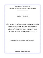 Xây dựng và sử dụng hệ thống câu hỏi tnkq theo định hướng phát triển năng lực chuyên biệt vào dạy học chương  cảm ứng điện từ  vật lí 11 