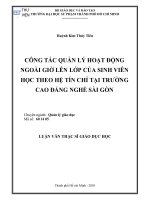 Công tác quản lý hoạt động ngoài giờ lên lớp của sinh viên học theo hệ tín chỉ tại trường cao đẳng nghề sài gòn  