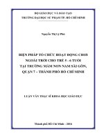 Biện pháp tổ chức hoạt động chơi ngoài trời cho trẻ 5   6 tuổi tại trường mầm non nam sài gòn, quận 7   thành phố hồ chí minh    