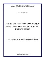 Một số giải pháp nâng cao hiệu quả quản lý giáo dục huyện thuận an, tỉnh bình dương  